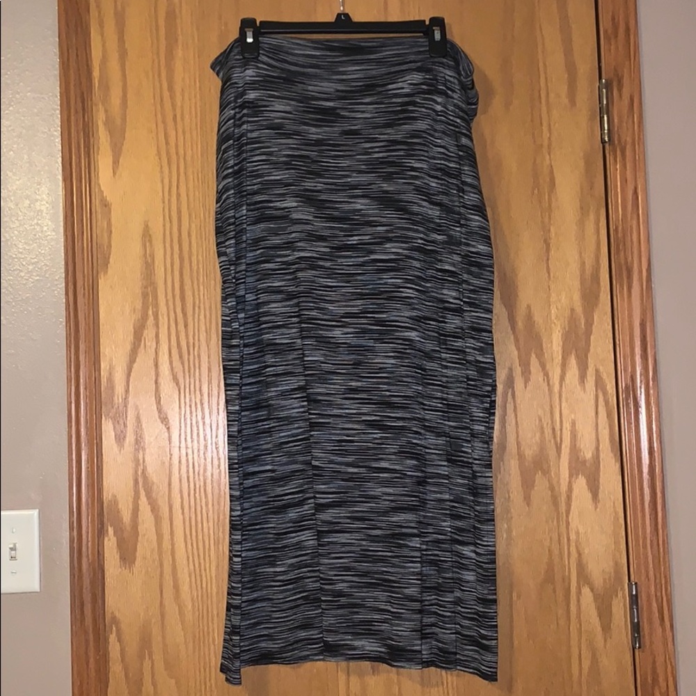 AB Stuido Black Striped Maxi Skirt